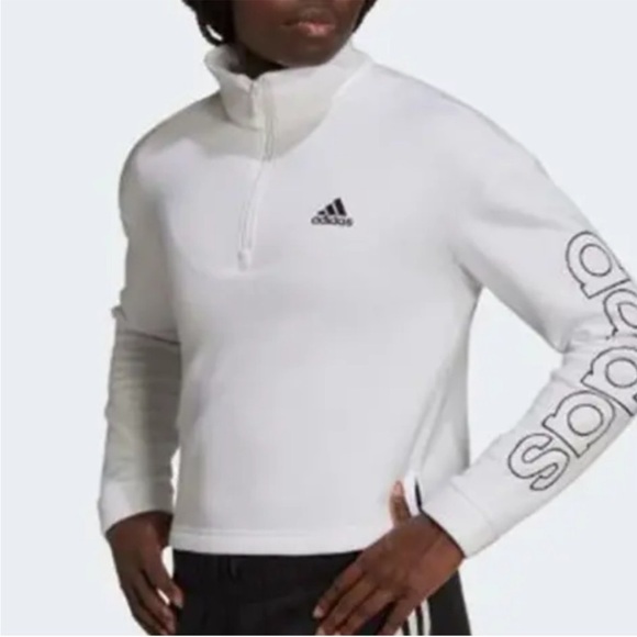 Adidas Women’s Crop Quarter Zip Fleece - Picture 3 of 7
